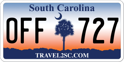 SC license plate OFF727