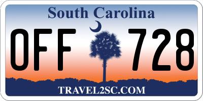 SC license plate OFF728