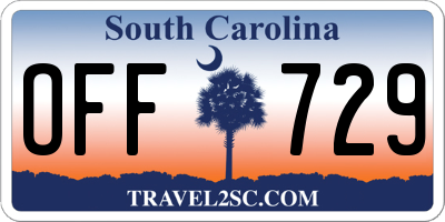 SC license plate OFF729