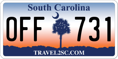 SC license plate OFF731