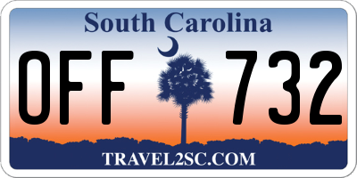 SC license plate OFF732