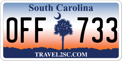 SC license plate OFF733