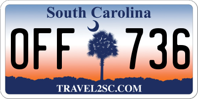SC license plate OFF736