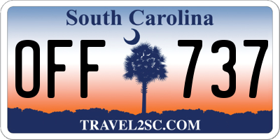 SC license plate OFF737