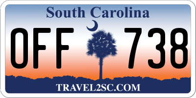 SC license plate OFF738