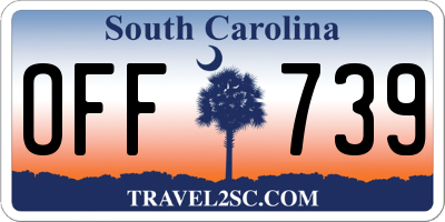 SC license plate OFF739