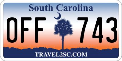 SC license plate OFF743