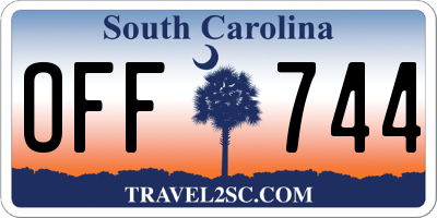 SC license plate OFF744