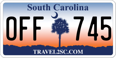 SC license plate OFF745