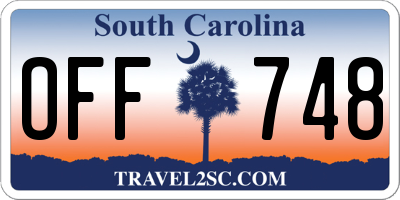 SC license plate OFF748