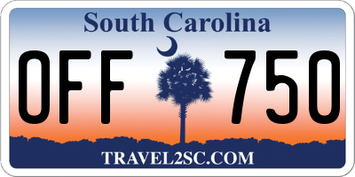 SC license plate OFF750