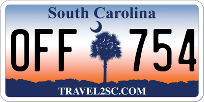 SC license plate OFF754