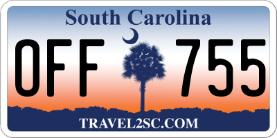 SC license plate OFF755