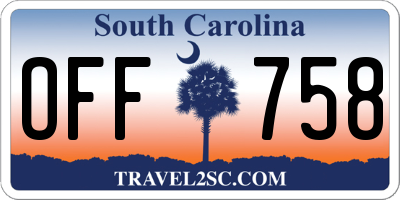 SC license plate OFF758