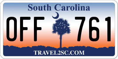 SC license plate OFF761