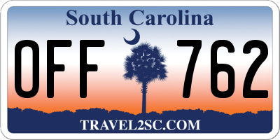 SC license plate OFF762