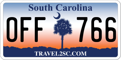 SC license plate OFF766