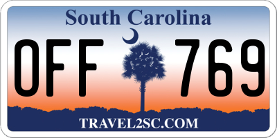 SC license plate OFF769