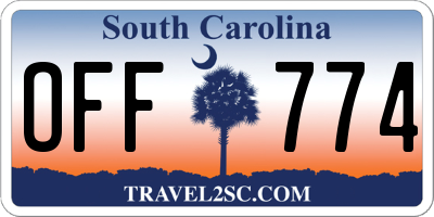 SC license plate OFF774