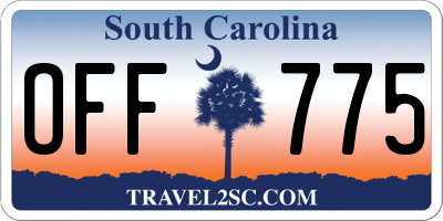 SC license plate OFF775