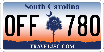 SC license plate OFF780