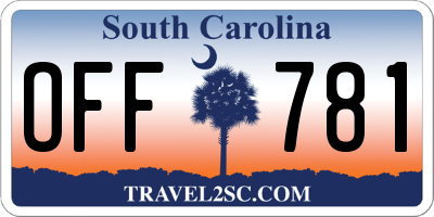 SC license plate OFF781