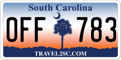 SC license plate OFF783