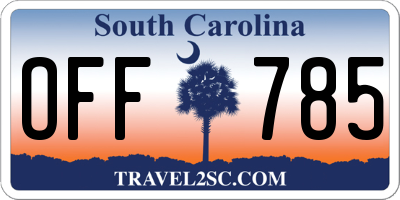 SC license plate OFF785