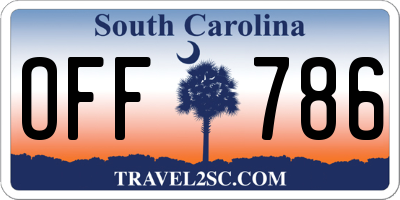 SC license plate OFF786