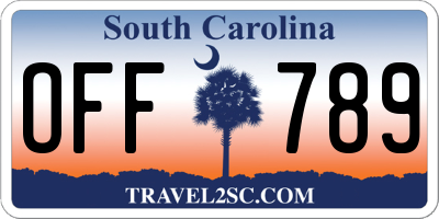 SC license plate OFF789
