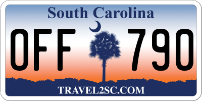 SC license plate OFF790