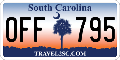 SC license plate OFF795