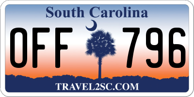 SC license plate OFF796