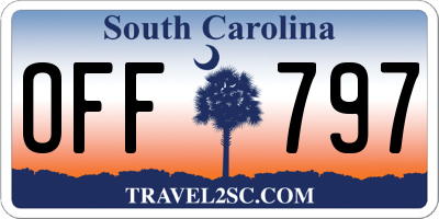 SC license plate OFF797