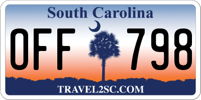 SC license plate OFF798