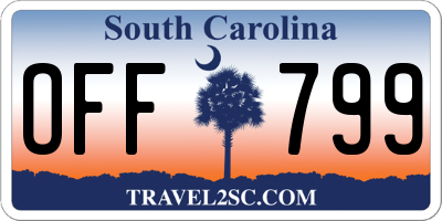 SC license plate OFF799