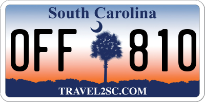 SC license plate OFF810