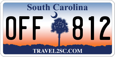 SC license plate OFF812