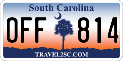 SC license plate OFF814