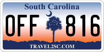 SC license plate OFF816