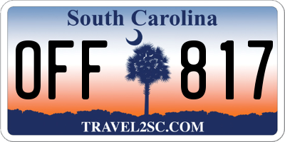 SC license plate OFF817