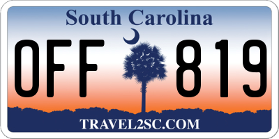 SC license plate OFF819