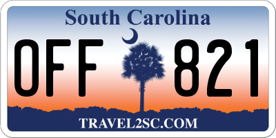 SC license plate OFF821