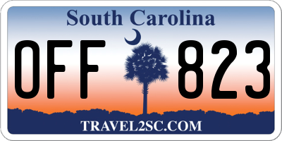 SC license plate OFF823