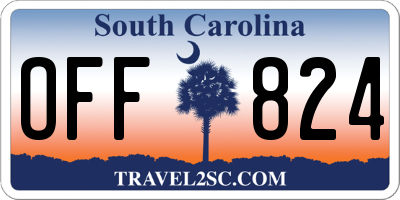 SC license plate OFF824