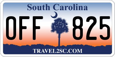 SC license plate OFF825