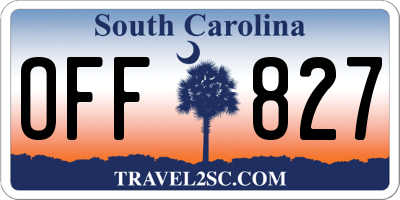 SC license plate OFF827