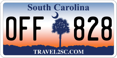 SC license plate OFF828
