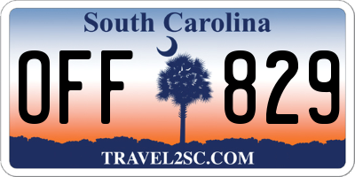 SC license plate OFF829