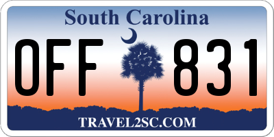 SC license plate OFF831